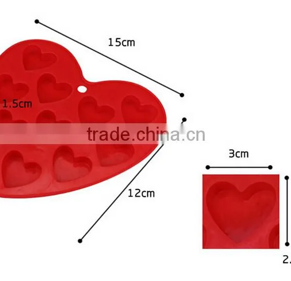 10-Capacity Heart Shape Silicone Cake Mold,Soap Cookie Chocolate Candy Cake Pan photo-2