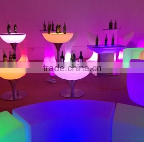 66CM LED Remote Halfmoon Table/ Hot Sell LED Rechargeable Halfmoon Coffee Table/LED Outdoor Lawn Halfmoon Cocktail Table photo-2