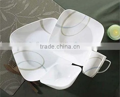 Tableware 16 Pieces Square Ceramic White Dinner Sets photo-2
