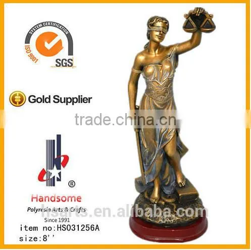 8" Resin Bronze Finish Lady Justice Sculpture Statue photo-2