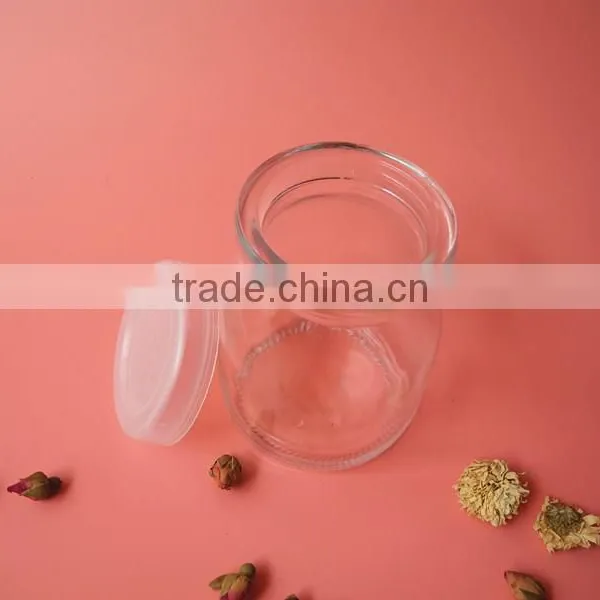 Top Grade Cute Glass Pudding Jar With White Plastic Lid photo-3