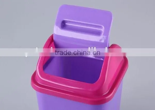 Square Plastic Trash Can/Rubbish Bin Household Garbage Can photo-3