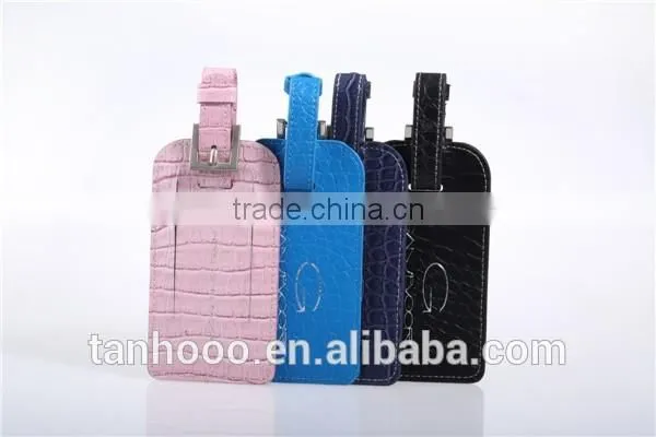 Customize PU Faux Leather Fashion Crocodile Skin Pattern Luggage Baggage Tag Handbag Tags photo-6