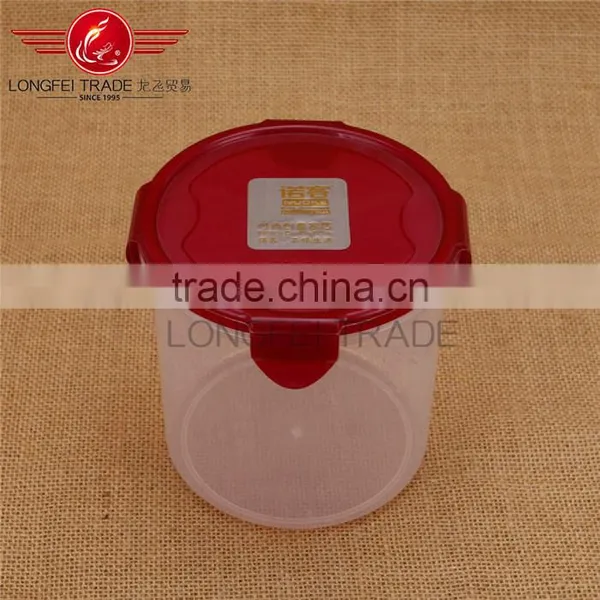 OEM Household 4pcs Cylindrical Plastic Preservation Box / Food Storage Box With Lid photo-3
