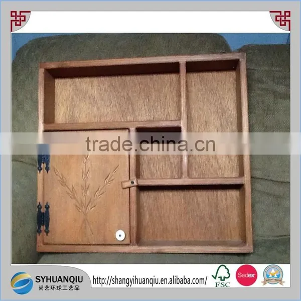 Wooden Pine Handcrafted Country Wall Decorative Shelf Display Cabinet Wall Hanging-cn