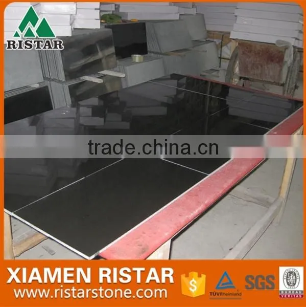 High Quality Polished Mongolian Black Stone Granite Tiles photo-2