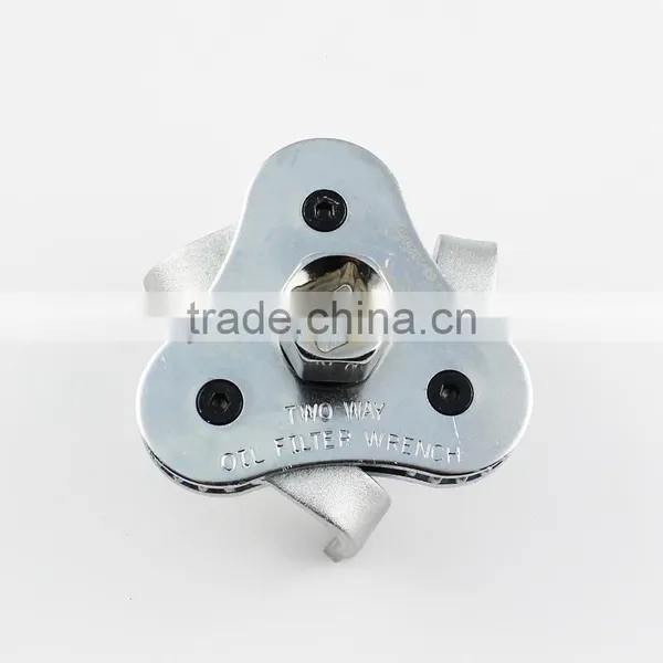 1/2 Drive Auto Adjust 2 Ways 3 Jaw Round Chrome Plated Flat Type Oil Filter Wrench photo-3