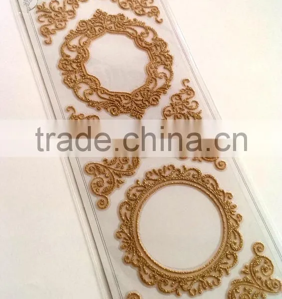 Popular Glitter Lace Foam Sticker, Graceful Decorative Shinny Glitter Sticker, Elegant Lace Sticker photo-3