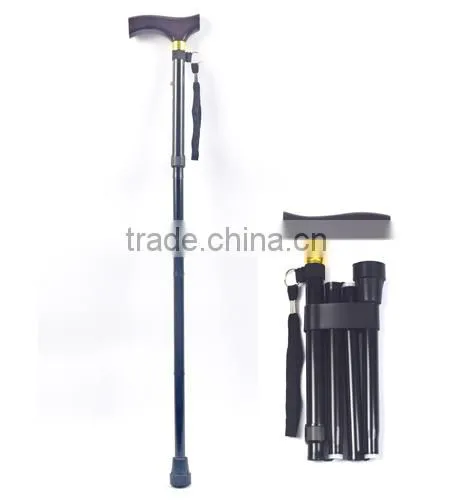 Walking Stick Hiking Walking Trekking Trail Ultralight 4-section Adjustable Canes Aluminum Alloy Folding Cane Walking Sticks photo-2