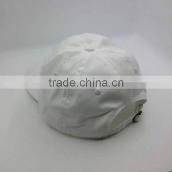 White Unstructured Washed Dad Cap Custom Distressed Hat photo-6