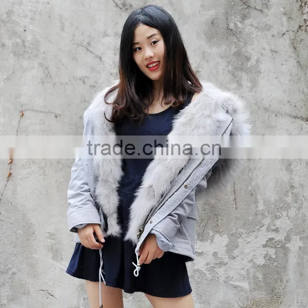 CX-G-P-05R Fashion Outwear Apparel Winter Real Fur Woman Coat Parka photo-4