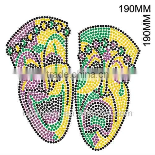 Mardi Gras Face Rhinestone Motifs Transfer