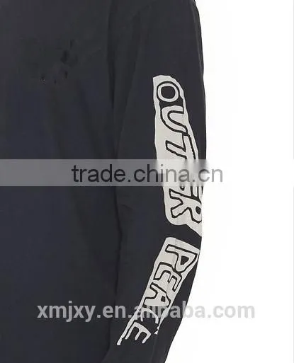 Front&Sleeve Print Long Sleeve Black Tee for Man photo-5