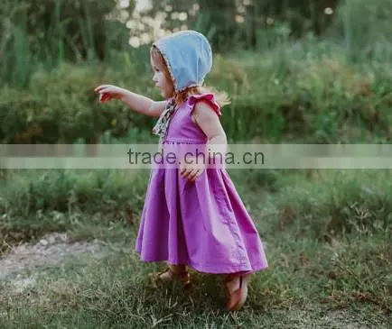Tie Back Girls Dress Kids Clothing Wholesale Party Baby Girls Dresses Long Dress photo-3