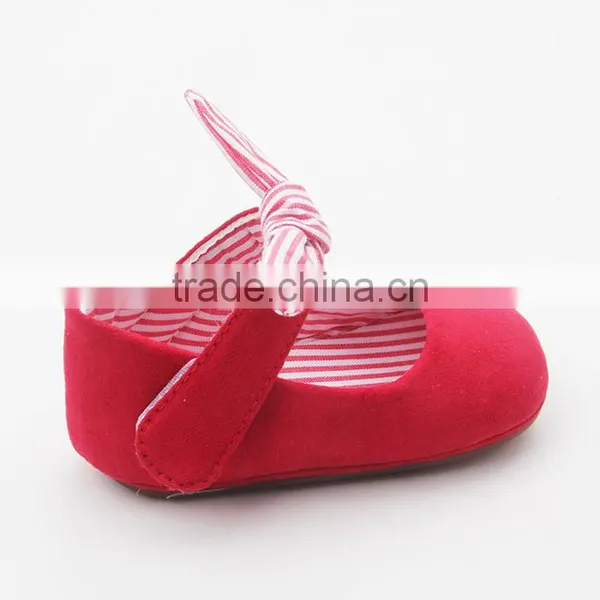 Girls Dance Red Faux Soft Leather Baby Shoes photo-6