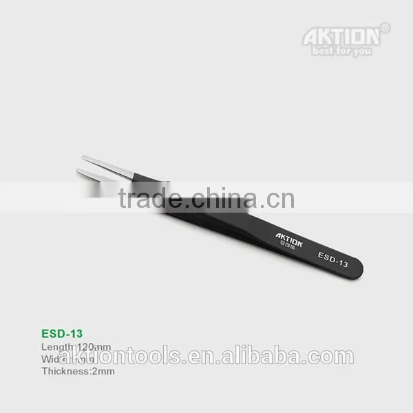 Factory Direct Sale ESD10-17anti-static Tip Elbow201stainless Steel Tweezers photo-3