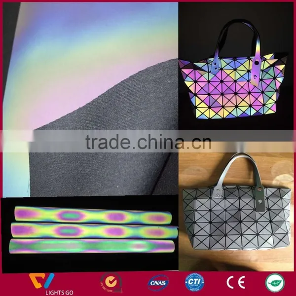 2016 Hot Sell Flash Colorful Rainbow Reflective Fabric for Cloth photo-3