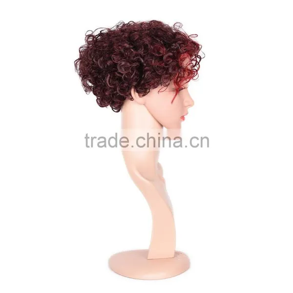 Large Stocks! Short Hair Wig, Synthetic Hair Wigs, Short Dark Brown Cosplay Hair Wig photo-3