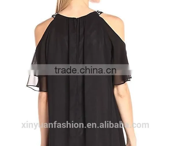 Top Quality Fashionable Beaded Cold Shoulder Dress for Bridesmaid Dress photo-5