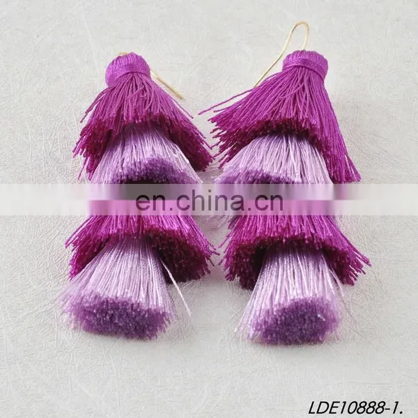 Cluster Drop Layered String Tassel Earring photo-5