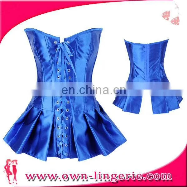 Top Quality Clothing Sheer Body of Strapless Satin Lace Dress Custom Leather Corset on Sale photo-2