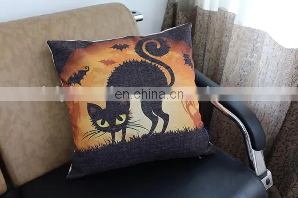 Cheap Halloween Decorative Home Sofa Car Chair Latest Design Linen Cotton Custom Cushion Cover photo-3