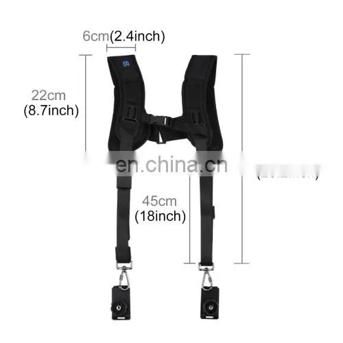 Best Price PULUZ Quick Release Double Shoulder Harness Soft Pad Decompression Foam Shoulder Strap Belt for DSLR Digital Cameras photo-4