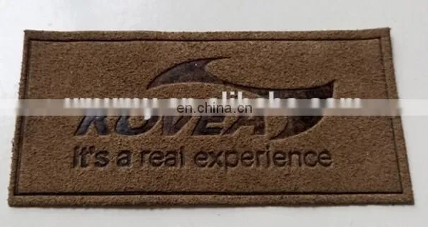 Custom Embossed Branded PU Leather Patch Laser Cut Leather Logo Patch photo-6