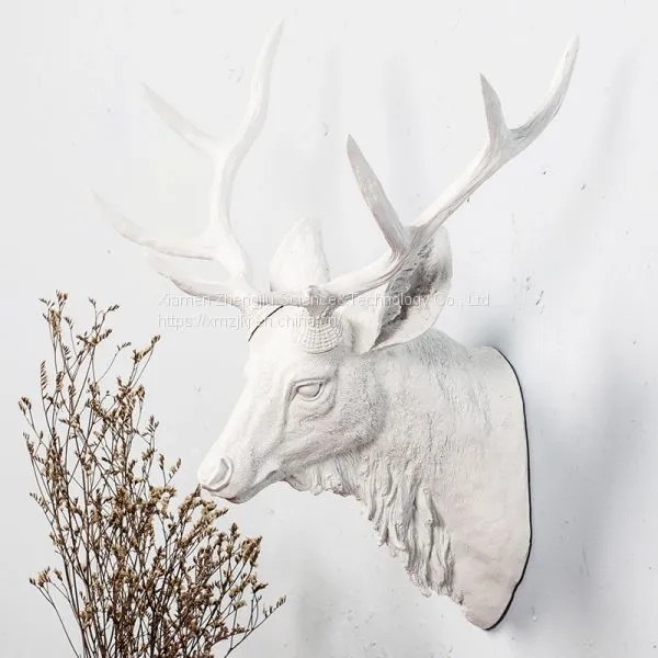 Restoring Ancient Ways Creative Simulation Animal Deer Head Wall Hanging Decoration Style Indoor Resin Crafts Decoration Home Decor photo-2
