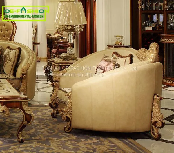 OE-FASHION Solid Oak Wood Furniture Fabric Wooden Frame Countryside Style Sofa Sets photo-5