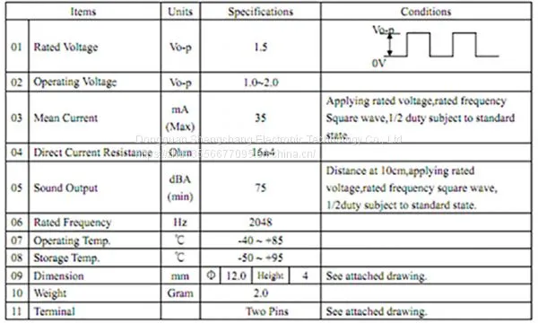 Electromagnetic Passive Buzzer Sc1204 photo-3
