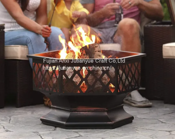 Ceramic Tile Mosaic Parquet Outdoor Rectangular Fire Pit Table photo-5