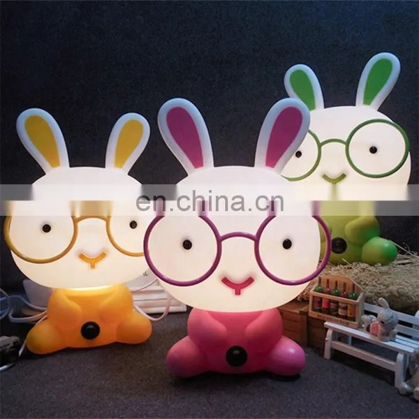 Horsten Rabbit Glasses Cute Cartoon Desk Lamp Children Room Lights Home Decoration Lamp photo-3