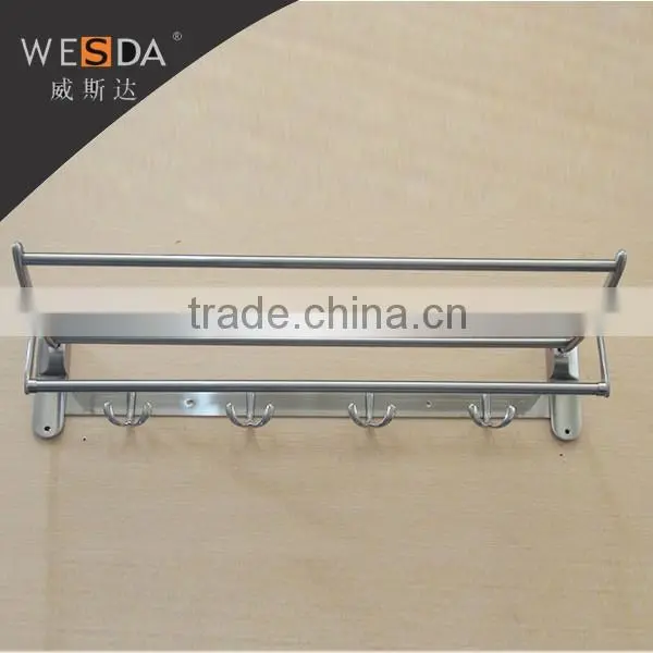 Bathroom Accessories Sus 201 Made in China Stainless Bathroom Metal Hanging Towel Shelf