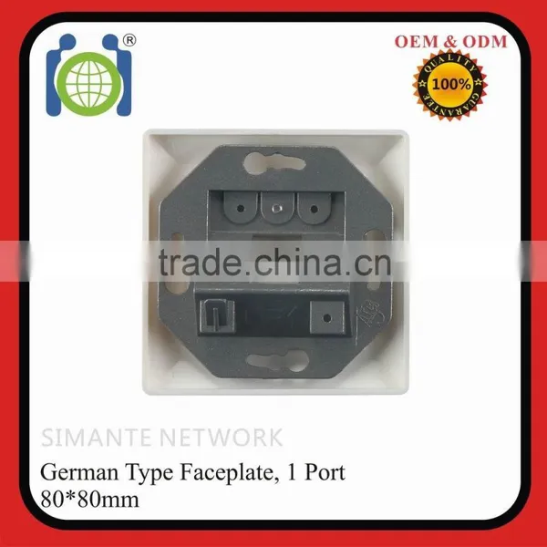 Germany Cat5e RJ45 Bevelled Faceplate White photo-2