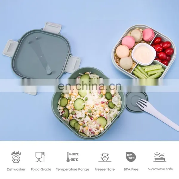 Private Label New Arrival 2021 3 Compartment Sealed Lunch Kids Bento Box Plastic photo-4