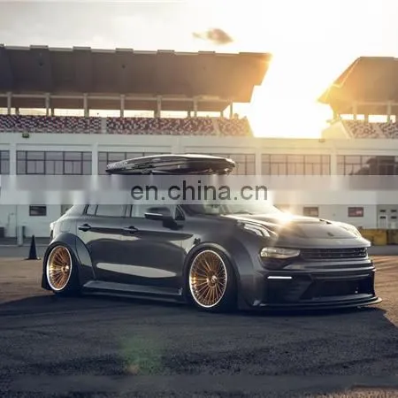 Runde Newest For Lynk & Co 02 Modified Wide Body Kit Front Bumper Carbon Fiber Rear Lip Hood Spoiler photo-3