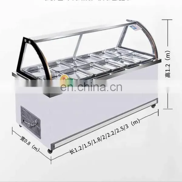 Ice Cream Display Cooler Restaurant Barbecue Malatang Refrigerator Preservation Frozen Commercial Ice Cream Display Showcase photo-2