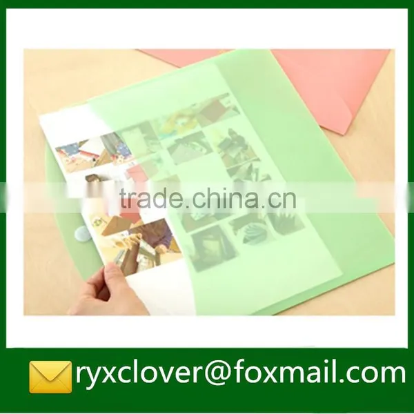 A4 Size Clear Plastic Button Colorful Envelope Document Bag photo-2
