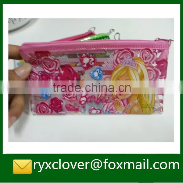 Clear PVC Zipper File Bag Pencil Bag With Cartoon photo-4