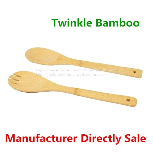 Engraved Bamboo Wood Cooking Spatula Set Burned Wholesale /Bamboo Cooking Utensil From CHN photo-2