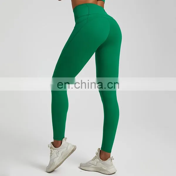 Wholesale Customized Logo Sexy With Pockets Fitness Gym Tights Leggings Yoga Pants Women Workout Training Exercise Wear Clothes photo-3