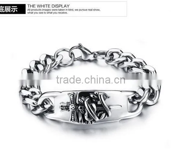 Antic Unique Titanium Sterling Steel Man Bracelets Handmade Heavy 316L Steel Design Bangles photo-3