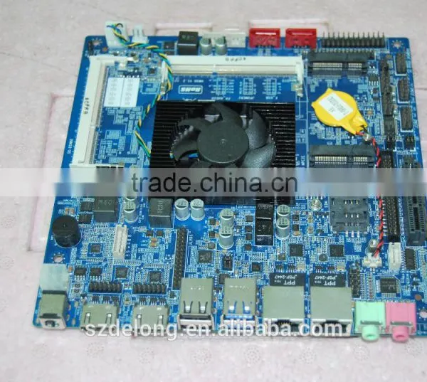 dual HD ports dual ethernet onboard 4GB ddr3 5th i5 5200U motherboard,onboard i5 low power micro itx MB for AIO POS KIOSK
