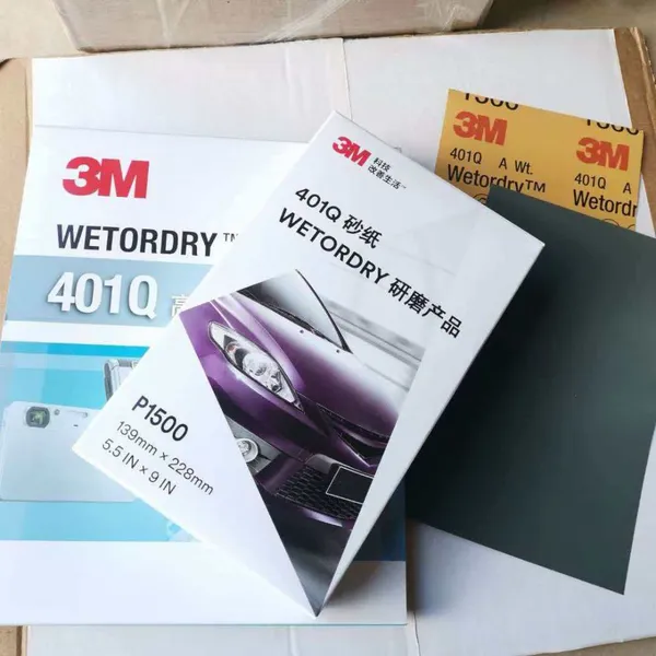 3M Wetordry Abrasive Sheet 401Q P1500/P2000 5 1/2 in X 9 Silicon Carbide Waterproof Medium Hardness Car Sanding photo-2