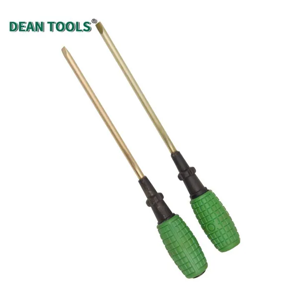 Aluminum Bronze Non-Sparking Slotted Screwdriver, 190mm Total Length,5mm Tip, Ergonomic Grip photo-2