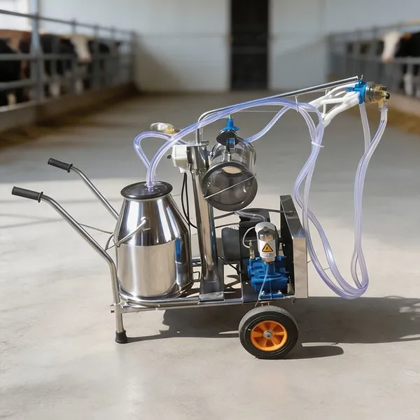 LEO Vacuum Pulsation Cow Milker Trolley