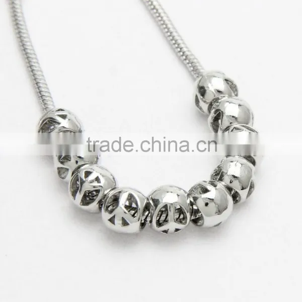 Round Hollow Large Hole Metal Beads, DIY Zinc Alloy Necklace & Bracelets Beads Accessories photo-4