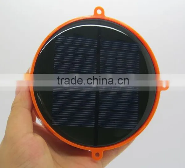 12 LED Orange Round Solar Light Power Bank Phone Charger Camping Hook Lamp photo-2