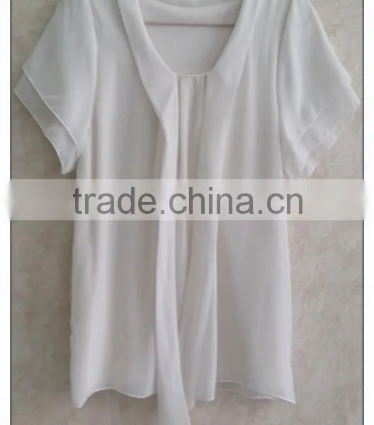 Sailor Collar Chiffon T-shirt Sweet Bow Girl White Tshirt